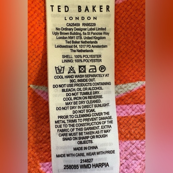 NEW w/Tags TED BAKER Harpia Floral Midi Dress with Zipper Closure US Size 4 - Picture 10 of 13